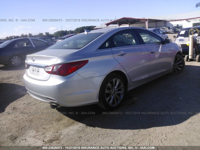 5NPEC4AC1BH236594 - 2011 HYUNDAI SONATA SE/LIMITED SILVER photo 4