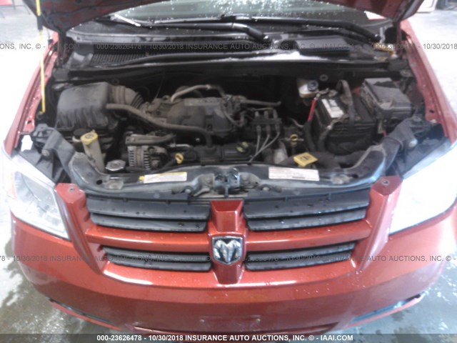 2D8HN44H58R672229 - 2008 DODGE GRAND CARAVAN SE ORANGE photo 10