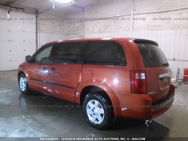 2D8HN44H58R672229 - 2008 DODGE GRAND CARAVAN SE ORANGE photo 3