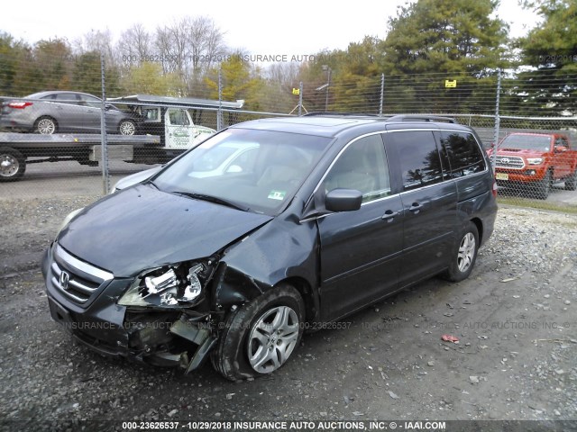 5FNRL38755B135369 - 2005 HONDA ODYSSEY EXL GRAY photo 2