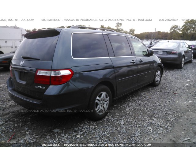 5FNRL38755B135369 - 2005 HONDA ODYSSEY EXL GRAY photo 4