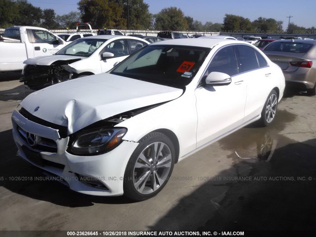 55SWF4JB9GU098116 - 2016 MERCEDES-BENZ C WHITE photo 2