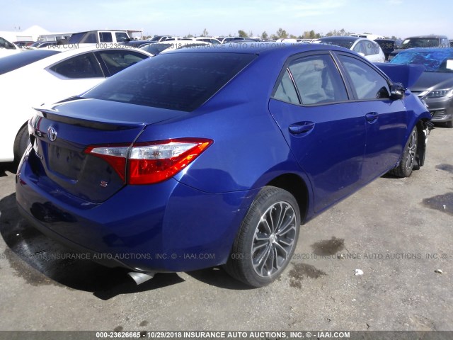 5YFBURHE5EP150393 - 2014 TOYOTA COROLLA L/LE/LE PLS/PRM/S/S PLS BLUE photo 4