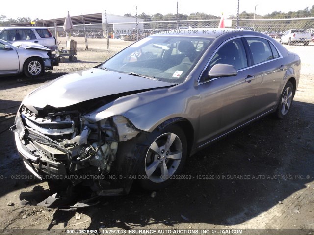 1G1ZC5EU9BF120251 - 2011 CHEVROLET MALIBU 1LT BROWN photo 2