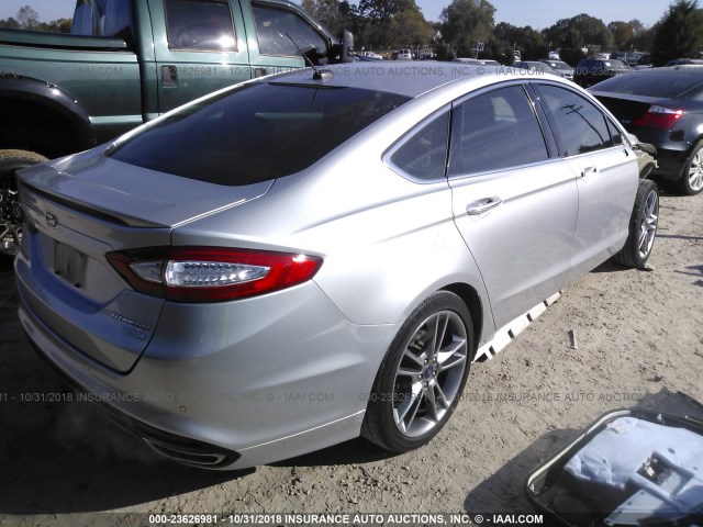 3FA6P0K95FR287724 - 2015 FORD FUSION TITANIUM SILVER photo 4