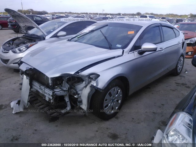 3FA6P0G70ER318934 - 2014 FORD FUSION S SILVER photo 2