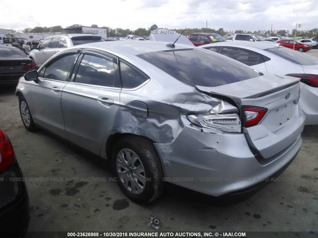 3FA6P0G70ER318934 - 2014 FORD FUSION S SILVER photo 3