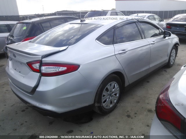 3FA6P0G70ER318934 - 2014 FORD FUSION S SILVER photo 4