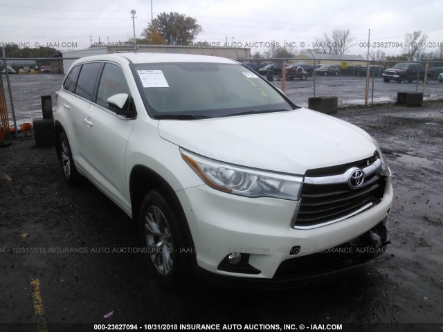 5TDBKRFH4FS201197 - 2015 TOYOTA HIGHLANDER LE/LE PLUS WHITE photo 1