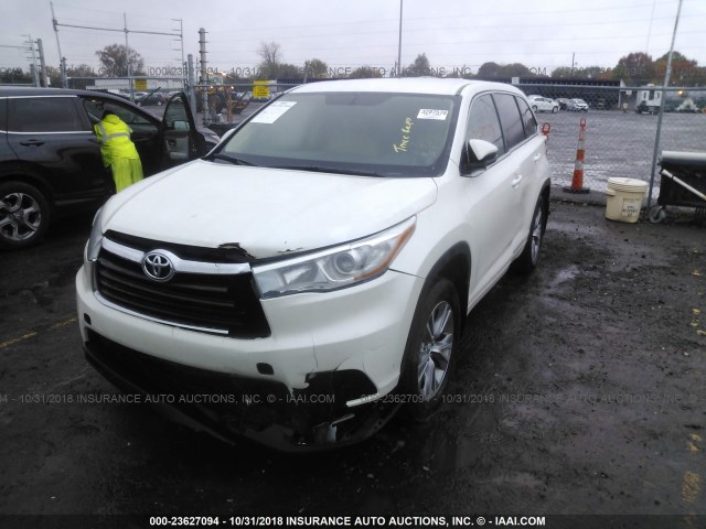 5TDBKRFH4FS201197 - 2015 TOYOTA HIGHLANDER LE/LE PLUS WHITE photo 2