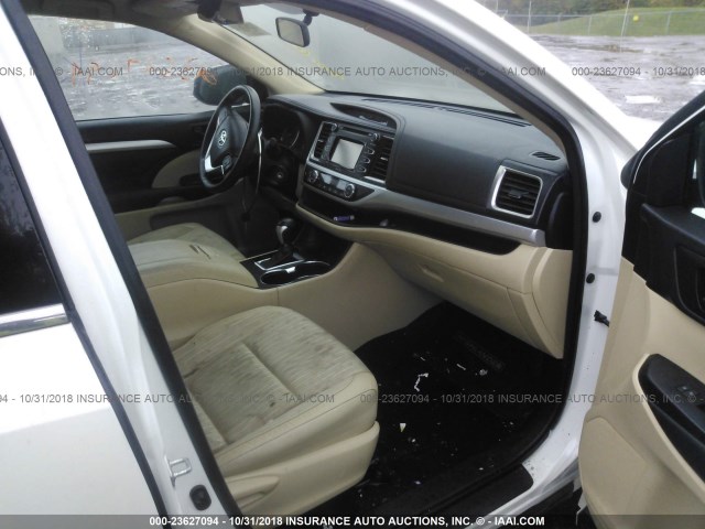 5TDBKRFH4FS201197 - 2015 TOYOTA HIGHLANDER LE/LE PLUS WHITE photo 5