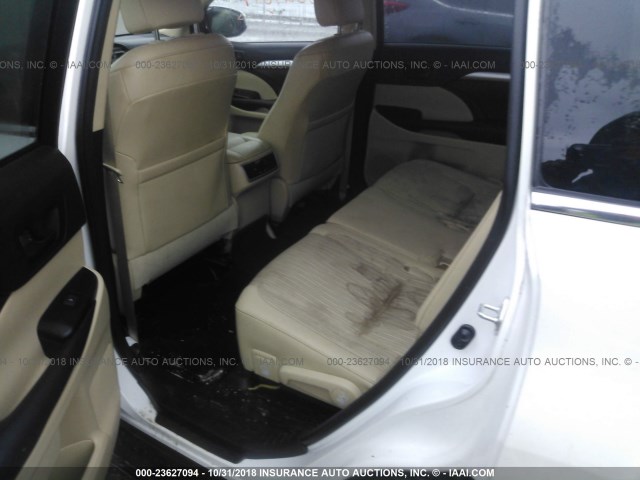 5TDBKRFH4FS201197 - 2015 TOYOTA HIGHLANDER LE/LE PLUS WHITE photo 8