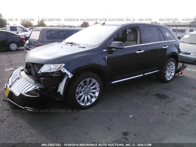 2LMDJ8JK9FBL31664 - 2015 LINCOLN MKX BLACK photo 2