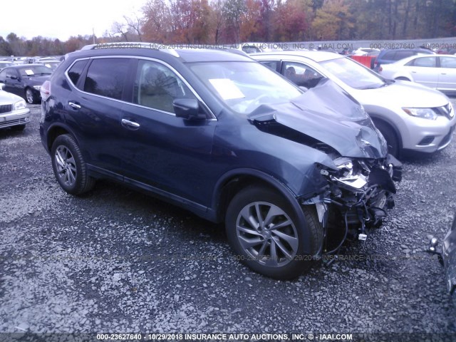 5N1AT2MV4EC833346 - 2014 NISSAN ROGUE S/SL/SV BLUE photo 1