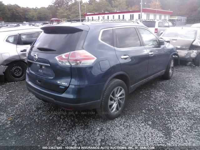 5N1AT2MV4EC833346 - 2014 NISSAN ROGUE S/SL/SV BLUE photo 4