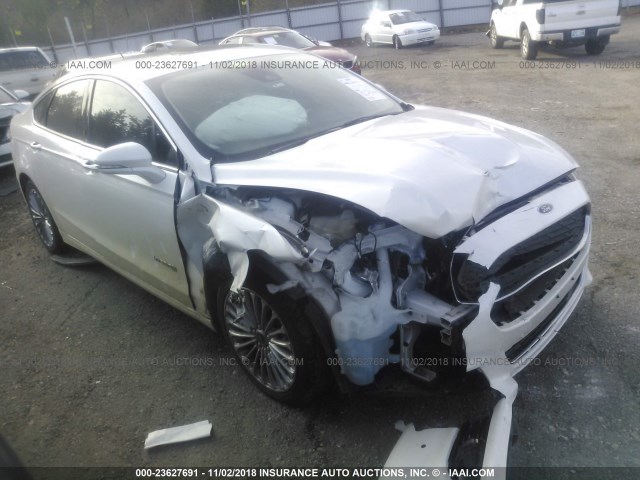 3FA6P0RU9DR323423 - 2013 FORD FUSION TITANIUM HEV WHITE photo 1