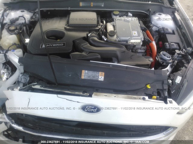 3FA6P0RU9DR323423 - 2013 FORD FUSION TITANIUM HEV WHITE photo 10