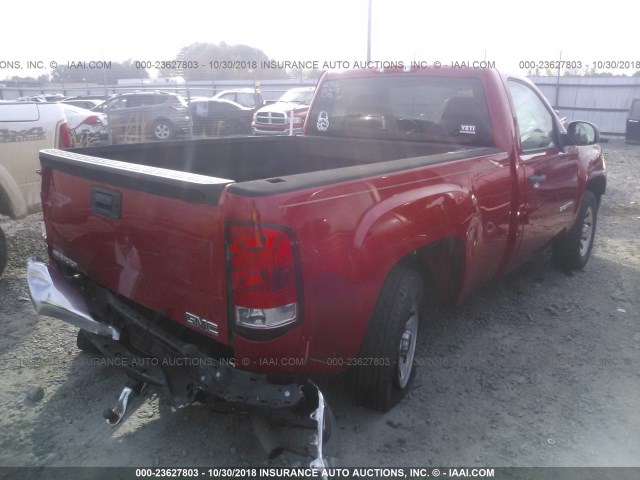 1GTN1TEX9DZ161216 - 2013 GMC SIERRA C1500 RED photo 4