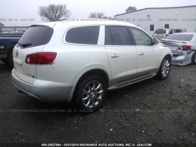 5GAKVCED2BJ411759 - 2011 BUICK ENCLAVE CXL WHITE photo 4