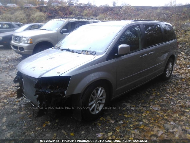 2C4RDGCG4GR339518 - 2016 DODGE GRAND CARAVAN SXT SILVER photo 2