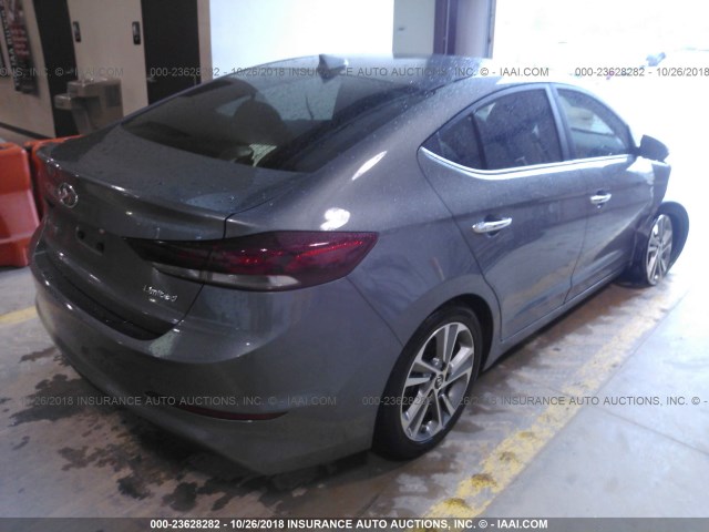 KMHD84LF1HU074528 - 2017 HYUNDAI ELANTRA SE/VALUE/LIMITED GRAY photo 4