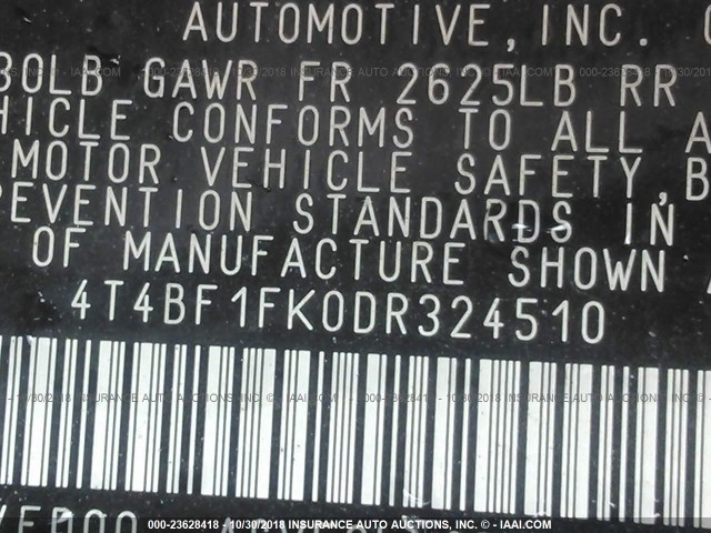 4T4BF1FK0DR324510 - 2013 TOYOTA CAMRY L/SE/LE/XLE Qara foto 9