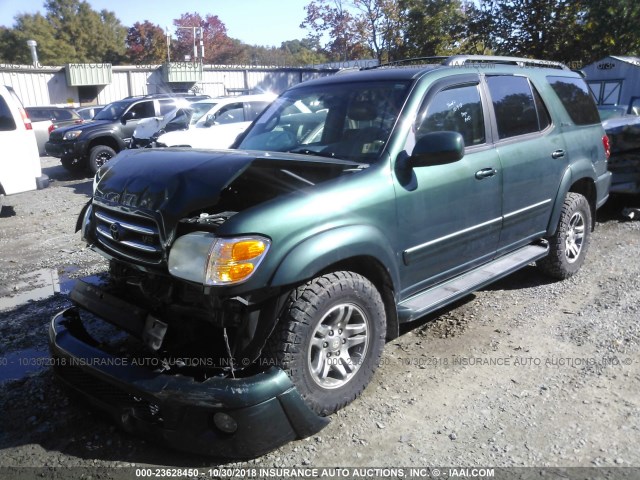 5TDBT48A64S205457 - 2004 TOYOTA SEQUOIA LIMITED GREEN photo 2