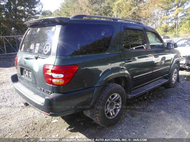 5TDBT48A64S205457 - 2004 TOYOTA SEQUOIA LIMITED GREEN photo 4