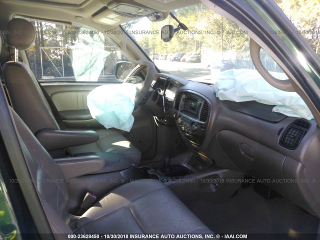 5TDBT48A64S205457 - 2004 TOYOTA SEQUOIA LIMITED GREEN photo 5