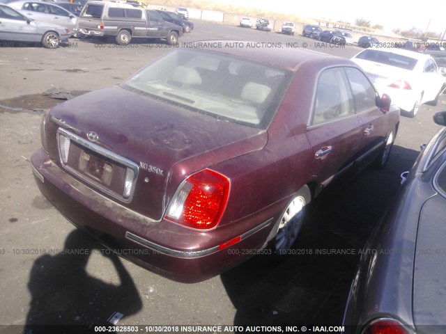 KMHFU45E04A288155 - 2004 HYUNDAI XG 350 MAROON photo 4