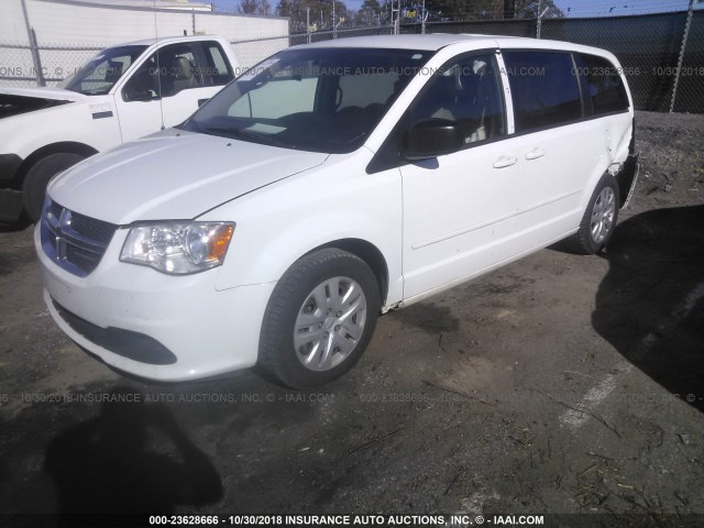 2C4RDGBG2ER433198 - 2014 DODGE GRAND CARAVAN SE WHITE photo 2