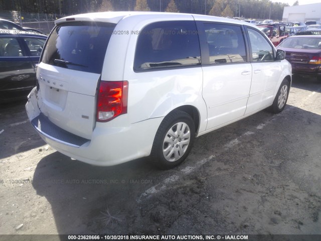 2C4RDGBG2ER433198 - 2014 DODGE GRAND CARAVAN SE WHITE photo 4