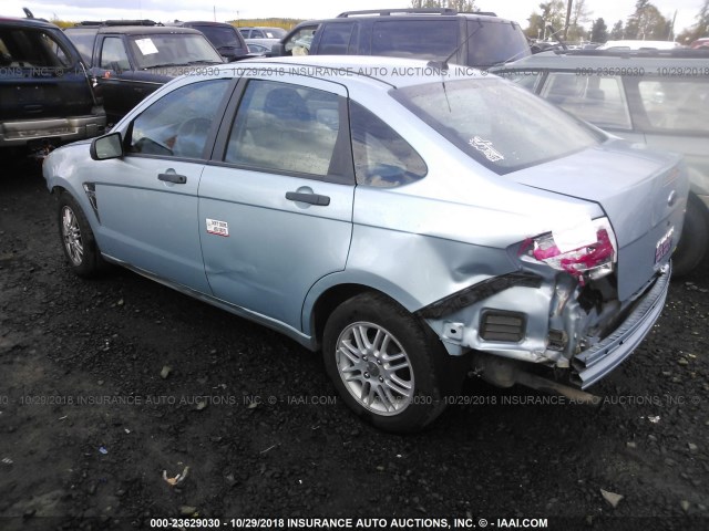 1FAHP35N78W227270 - 2008 FORD FOCUS SE/SEL/SES Light Blue photo 3