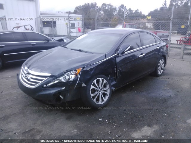 5NPEC4AC9EH930583 - 2014 HYUNDAI SONATA SE/LIMITED GRAY photo 2