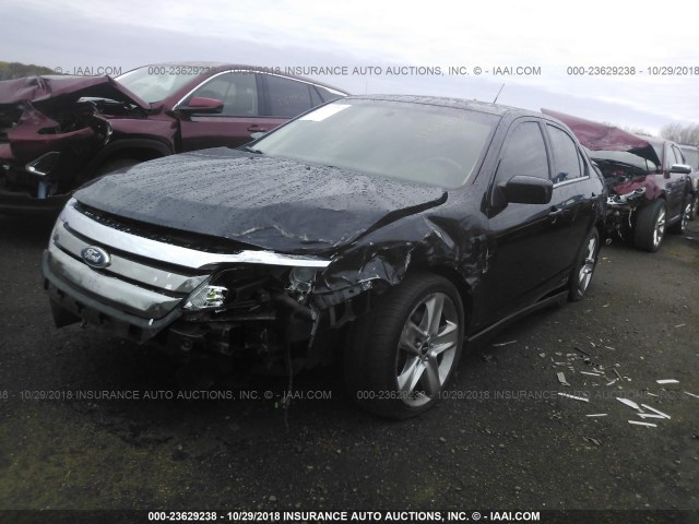 3FAHP0KC2BR148147 - 2011 FORD FUSION SPORT BLACK photo 2