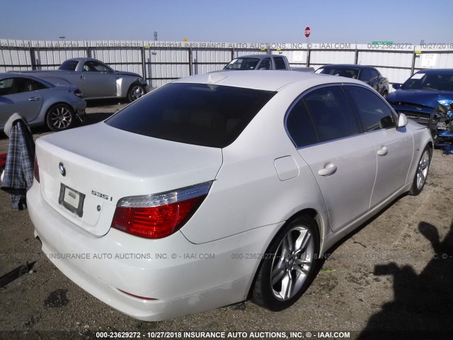 WBANW13558CN57477 - 2008 BMW 535 I WHITE photo 4