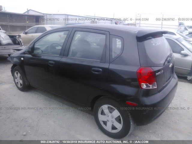 KL1TD66656B659423 - 2006 CHEVROLET AVEO LS BLACK photo 3