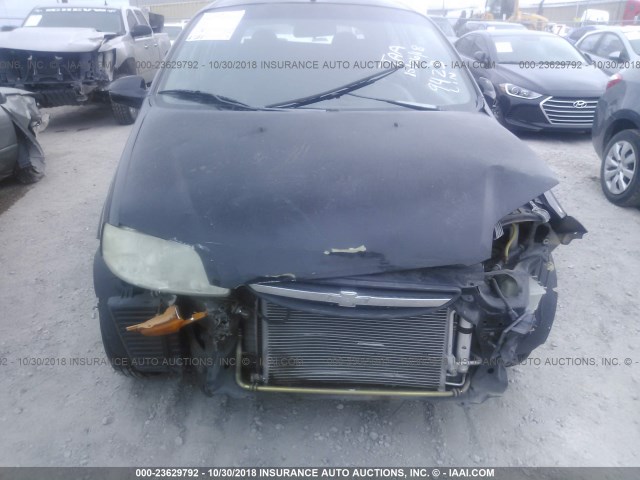 KL1TD66656B659423 - 2006 CHEVROLET AVEO LS BLACK photo 6