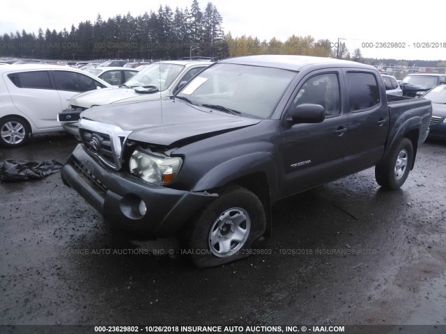 3TMJU4GNXAM107203 - 2010 TOYOTA TACOMA DOUBLE CAB PRERUNNER GRAY photo 2