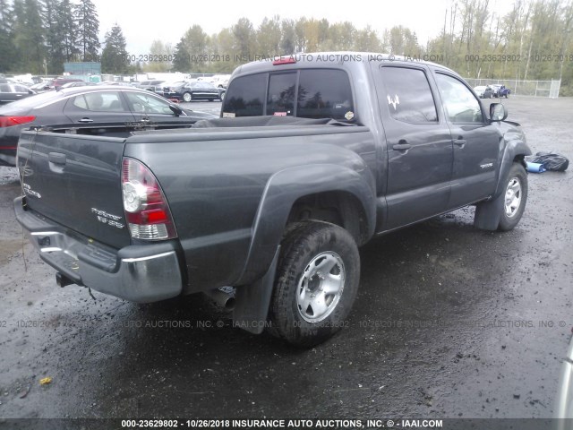 3TMJU4GNXAM107203 - 2010 TOYOTA TACOMA DOUBLE CAB PRERUNNER GRAY photo 4