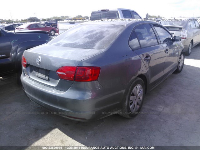 3VW2K7AJ7CM350419 - 2012 VOLKSWAGEN JETTA S GRAY photo 4