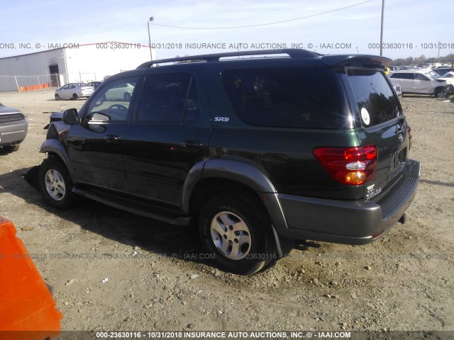 5TDZT34A03S176325 - 2003 TOYOTA SEQUOIA SR5 GREEN photo 3