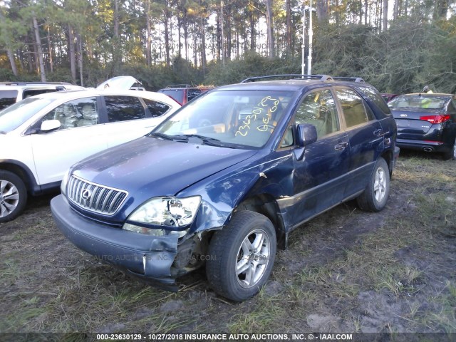 JTJGF10U220122851 - 2002 LEXUS RX 300 BLUE photo 2