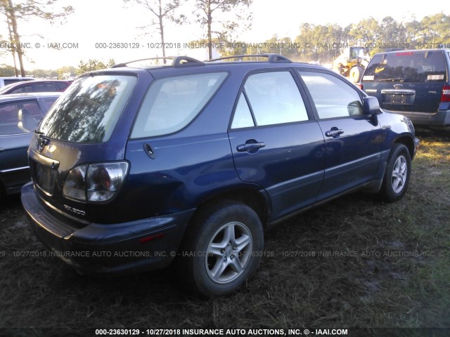 JTJGF10U220122851 - 2002 LEXUS RX 300 BLUE photo 4