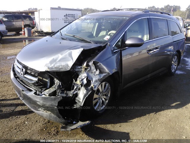 5FNRL5H69EB057763 - 2014 HONDA ODYSSEY EXL GRAY photo 2