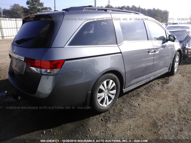 5FNRL5H69EB057763 - 2014 HONDA ODYSSEY EXL GRAY photo 4