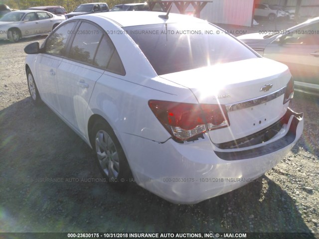 1G1PB5SH5D7127079 - 2013 CHEVROLET CRUZE WHITE photo 3