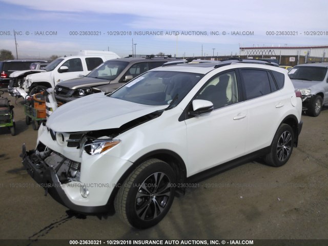 JTMDFREVXFJ043112 - 2015 TOYOTA RAV4 LIMITED WHITE photo 2