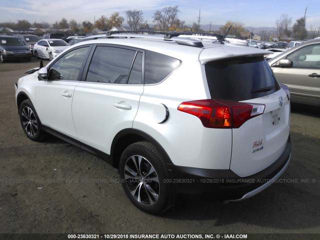 JTMDFREVXFJ043112 - 2015 TOYOTA RAV4 LIMITED WHITE photo 3