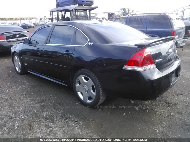 2G1WD57C691202279 - 2009 CHEVROLET IMPALA SS BLACK photo 3